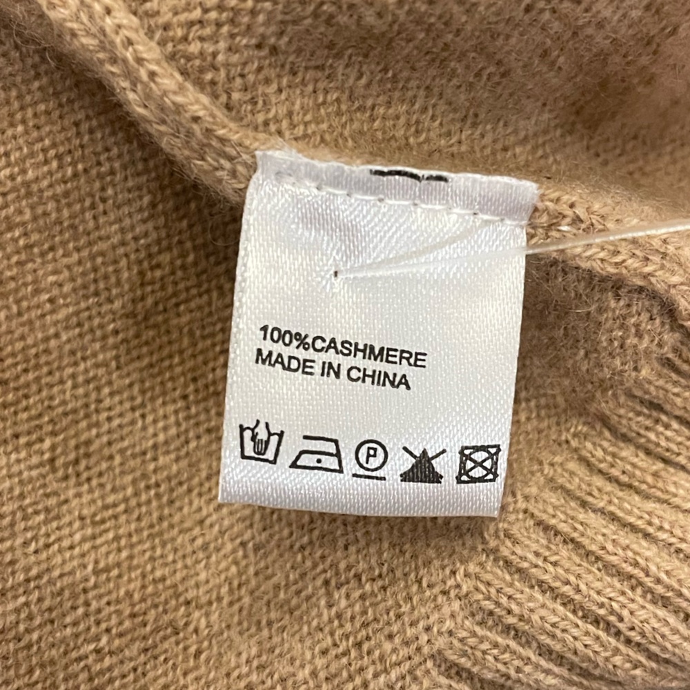 PINK PINEAPPLE - Taupe Cashmere Sweater with Pattern on Back NWT - Picture 8 of 9